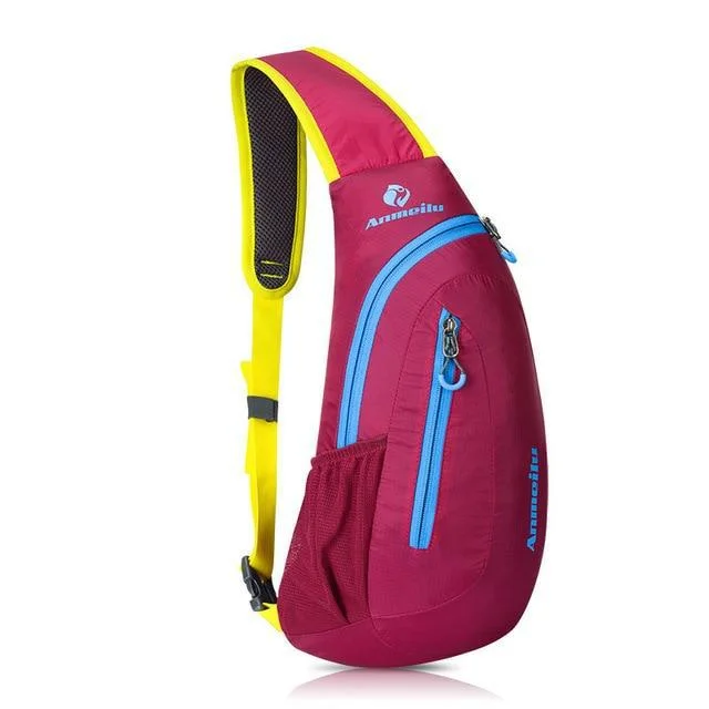 Reflective strip backpack for nighttime safety use -8L Waterproof Nylon Cross Body Backpack