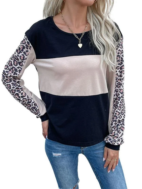 Checkered T-Shirts for Stylish Vibe -Fashion Leopard Print Loose Casual Women Top