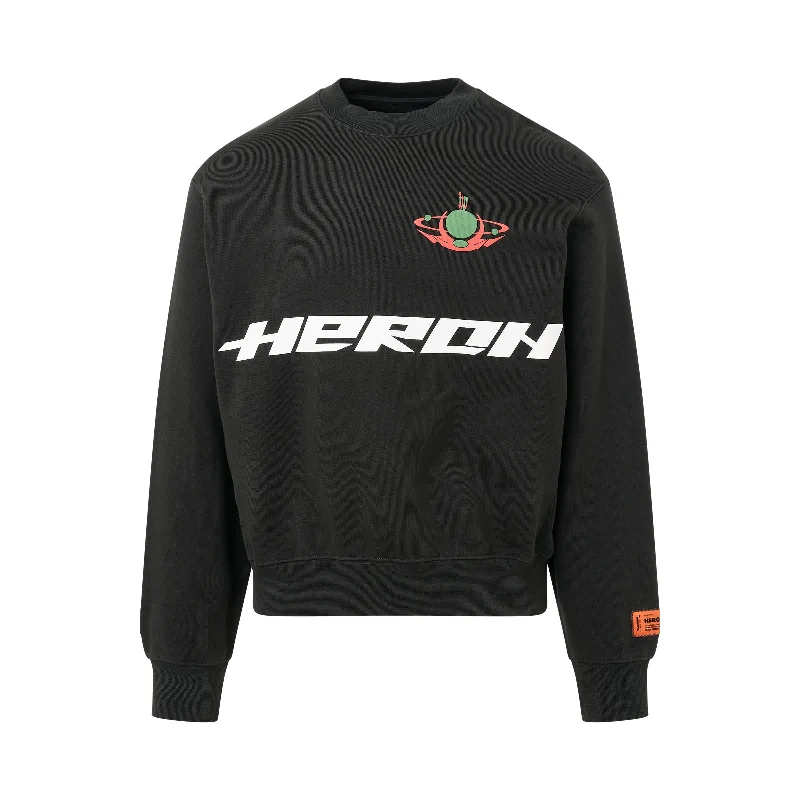 Heavy-duty backpack for construction worker essentials -Heron Burn Crewneck in Black/Light Green