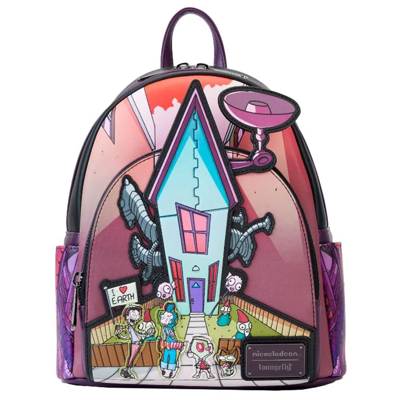 Foldable travel backpack for easy packing convenience -Loungefly Nickelodeon Invader Zim Gir Cosplay Mini Backpack