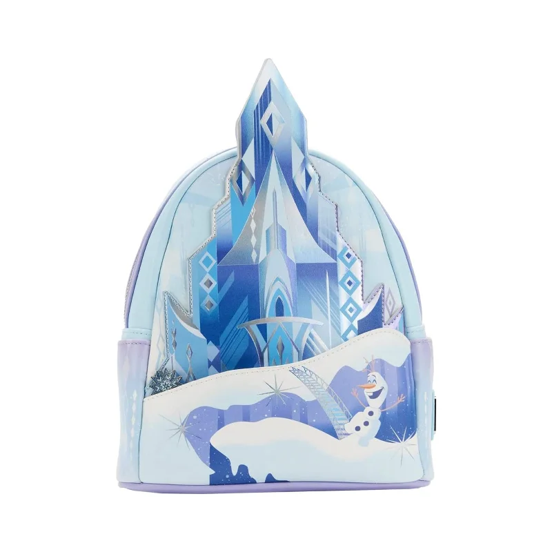 Bright orange backpack for outdoor visibility needs -Loungefly Disney Frozen Princess Castle Mini Backpack