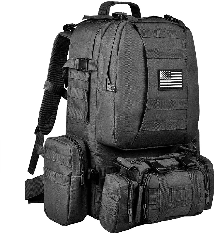 Waterproof hiking backpack for river crossing trips -50L Military MOLLE 600D 4 in 1 Tactical Army Backpack