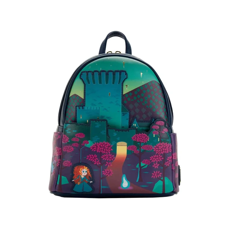 Breathable padded backpack for sweaty summer treks -Loungefly Disney Brave Princess Castle Series Mini Backpack