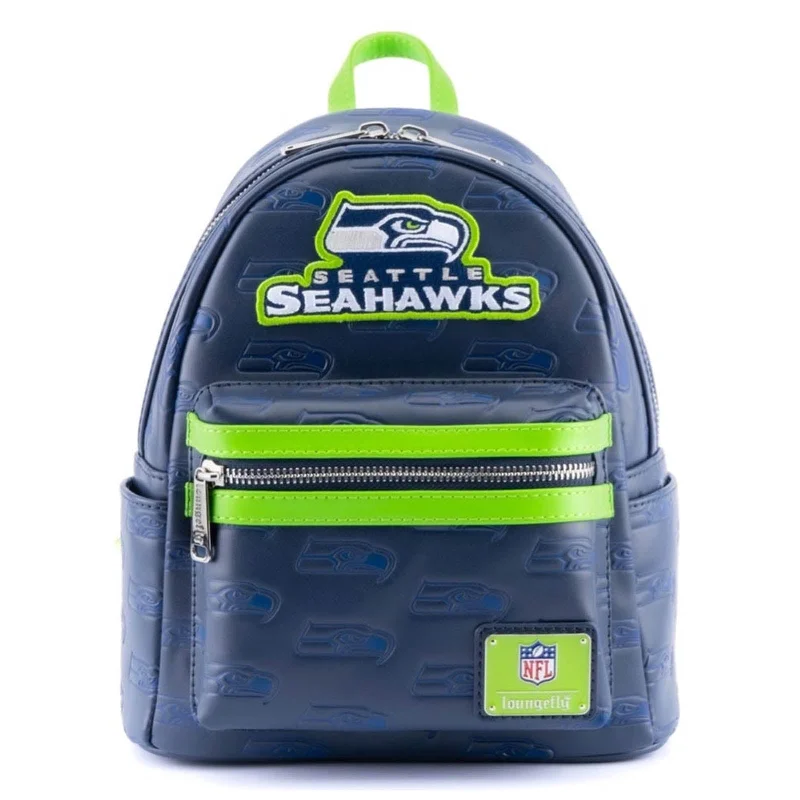 Durable travel backpack with reinforced stitching strength -Loungefly NFL Seattle Seahawks Logo Mini Backpack