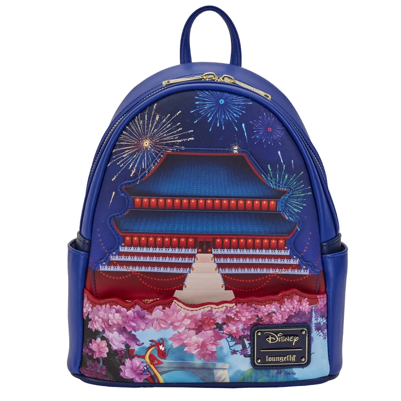 Laptop-friendly backpack for tech-savvy travelers -Loungefly Disney Mulan Castle Light Up Mini Backpack