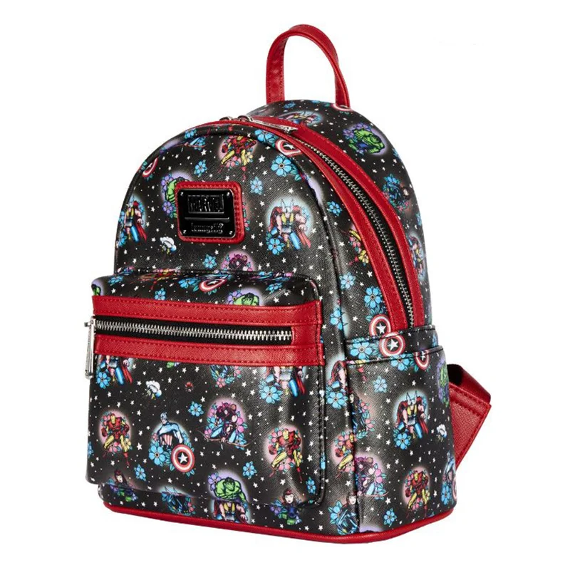 Cute pastel backpack for young girls’ trends -Loungefly Marvel Avengers Tattoo Mini Backpack