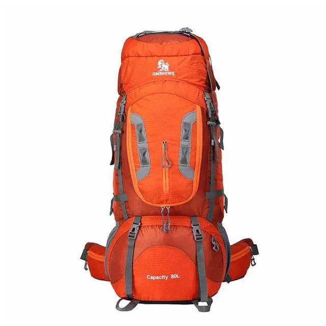 Waterproof roll-top backpack for kayaking adventures -80L Large Capacity Camping Outdoor Trekking Hiking Rucksack