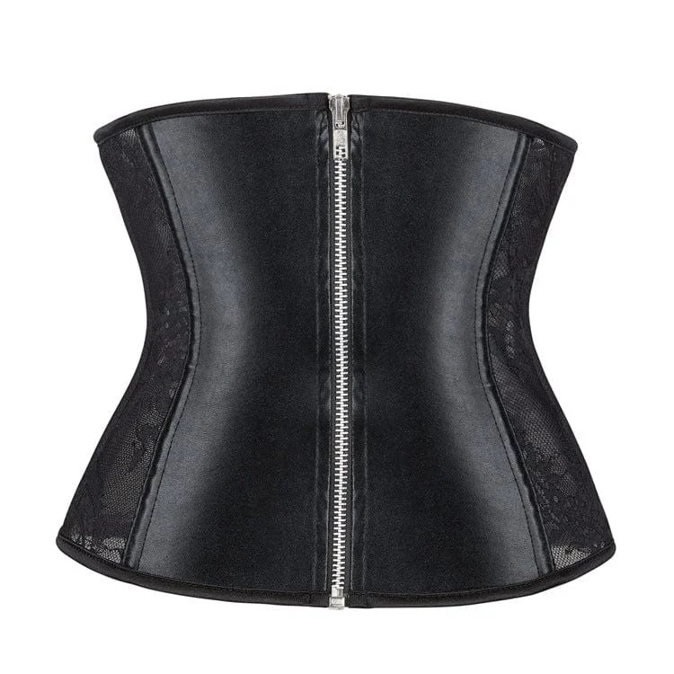 Party T-Shirts for Night Out -Women's Punk Mesh Faux Leather Underbust Corset