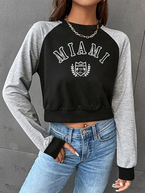 White T-Shirts for Pure Appearance -Miami Print Women Sweatshirt