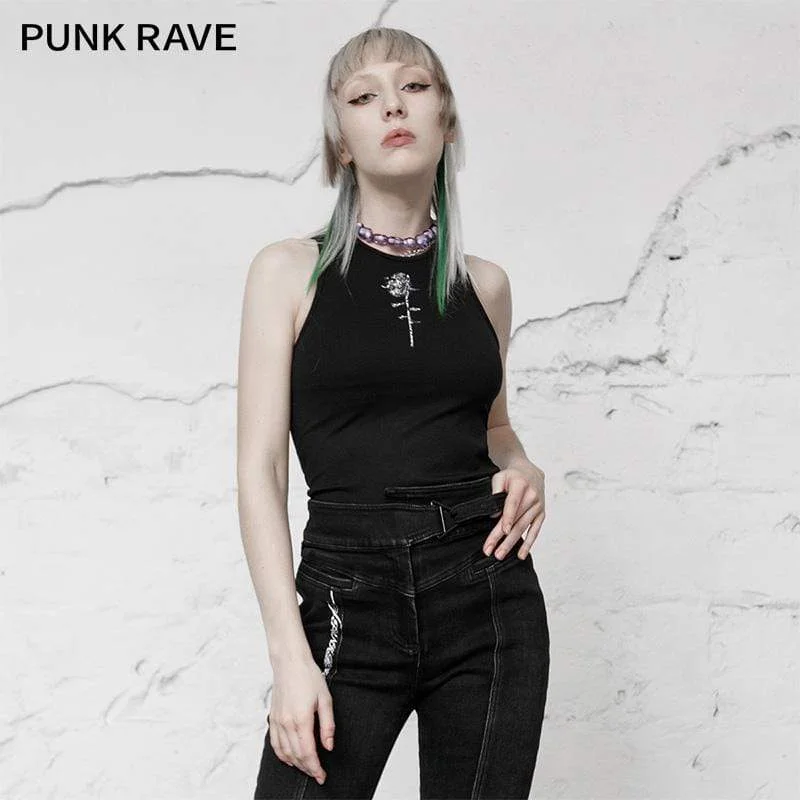 Contemporary T-Shirts for Current -Women's Grunge Rose Tank Tops