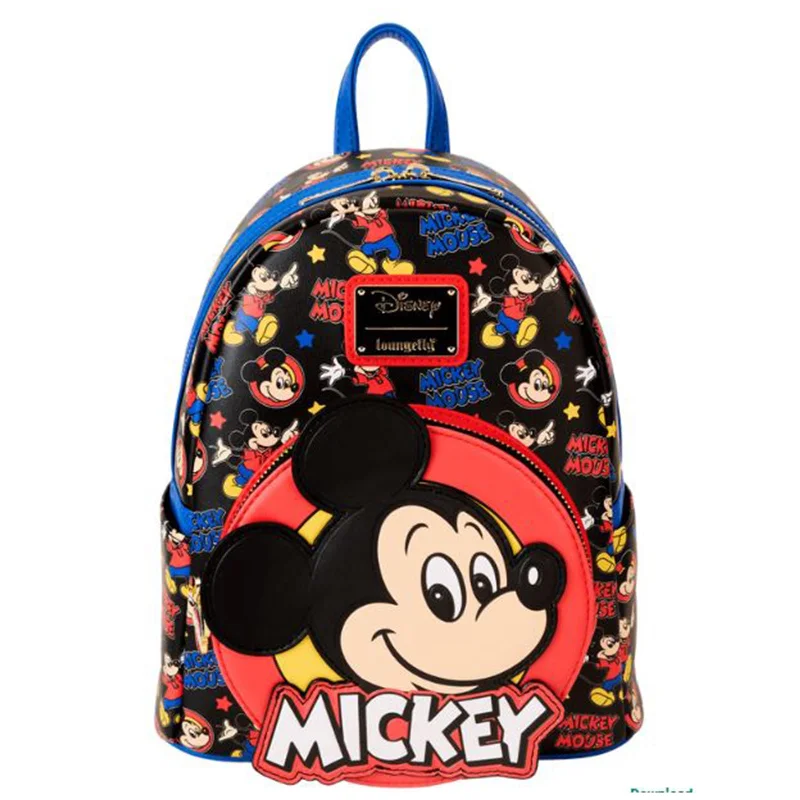 Breathable padded backpack for sweaty summer treks -Loungefly Disney Mickey Mouse Classic All Over Print Mini Backpack