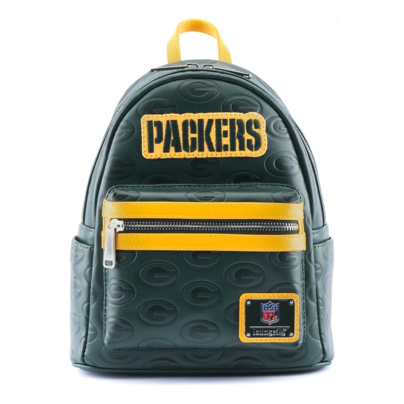 Designer leather backpack for upscale travel flair -Loungefly NFL Greenbay Packers Logo Mini Backpack