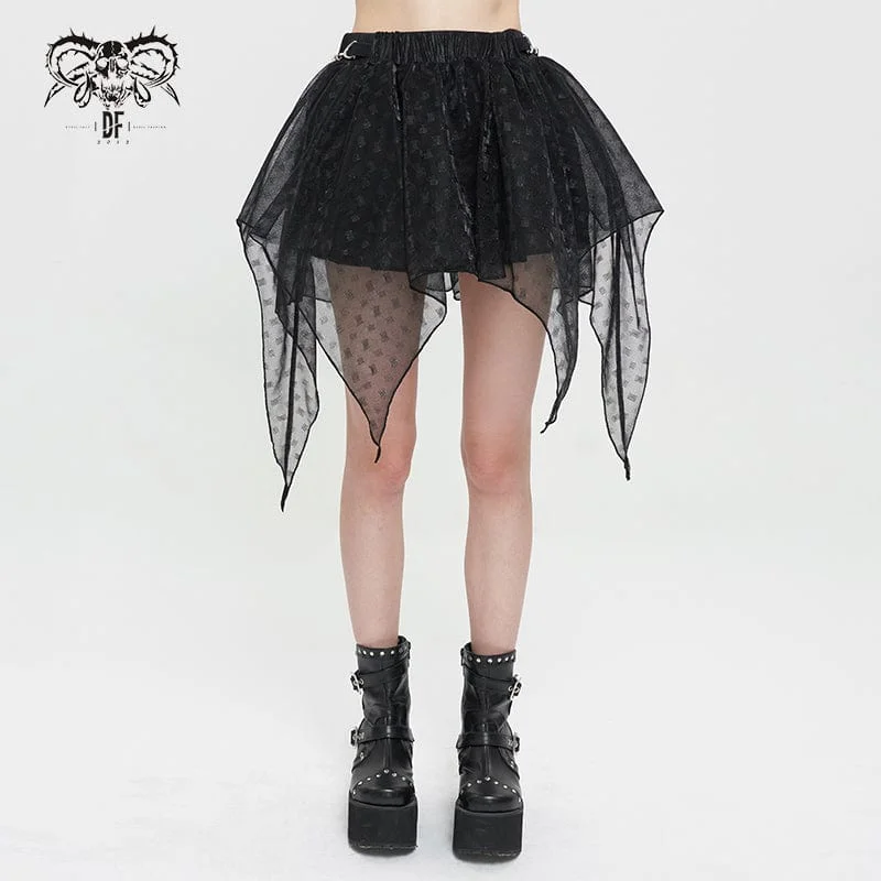 Graduation T-Shirts for Milestone -Women's Grunge Irregular Layered Mesh Skirt