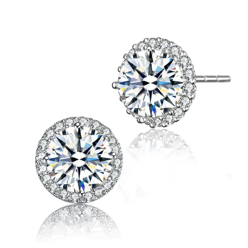 Hoop earrings with rhinestone-studded rims for a glamorous touch-Marie Ciel Button Earrings