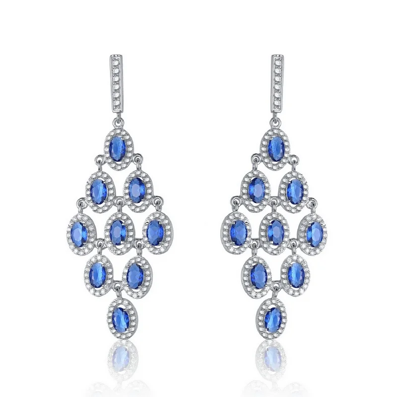 Hoop earrings with open designs for a modern, lighthearted vibe-Dauphine Royal Blue Chandelier Earrings