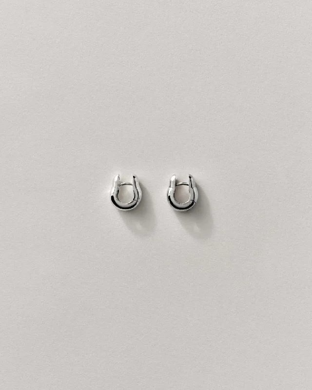 Hoop earrings with cut-out designs for a creative and lightweight effect-Ample Mini Hoops Sterling Silver