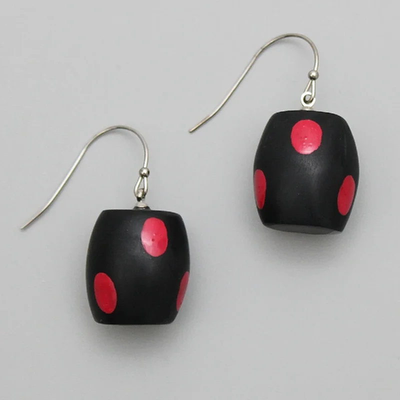 Hoop earrings with a matte black finish for a sleek, edgy vibe-Black and Red Lyla Earrings