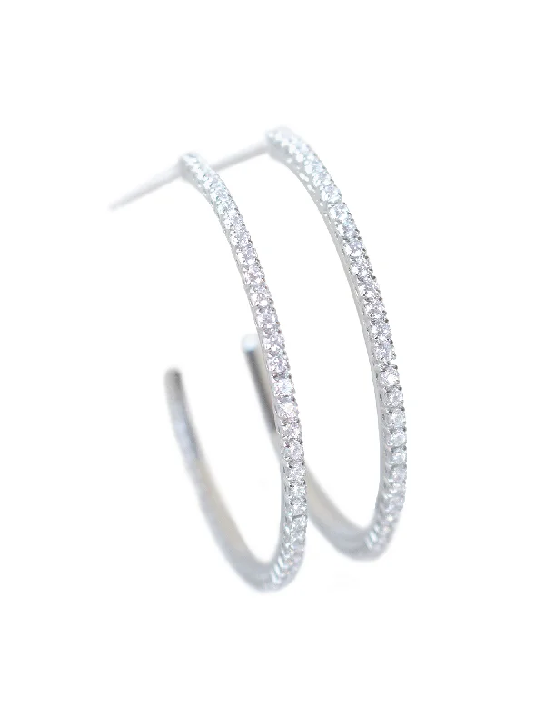 Best hoop earrings with floral designs for a feminine and delicate look-Blaze Hoop Silver