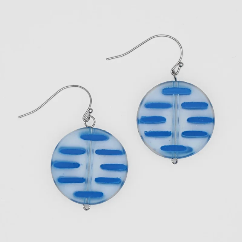 Hoop earrings with satin finishes for a smooth and elegant appearance-Blue Greer Resin Earrings