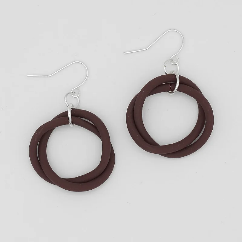 Lightweight hoop earrings for comfortable and all-day wear-Brown Cefalu Swirl Earring