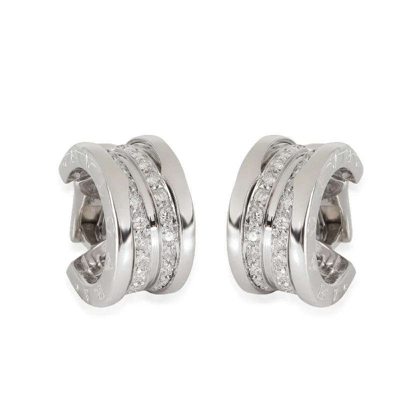 Best hoop earrings with custom designs for a personalized, unique accessory-BVLGARI B.zero1 Hoop Earring in 18K White Gold 1.08 CTW