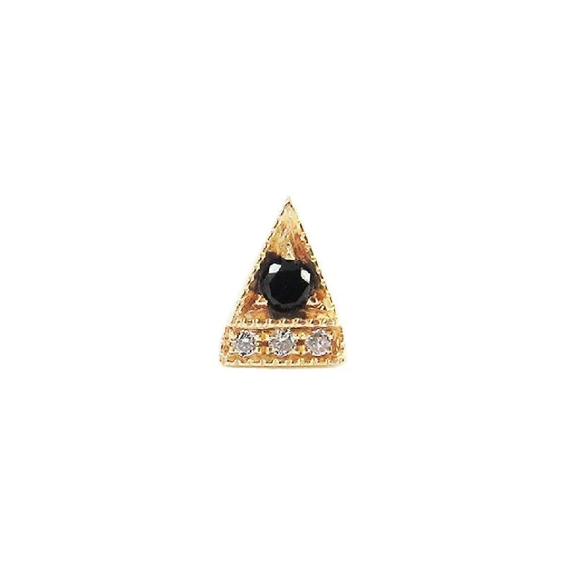 Best hoop earrings with floral designs for a feminine and delicate look-Deco Point Triangle Studs Pair - Black Diamond