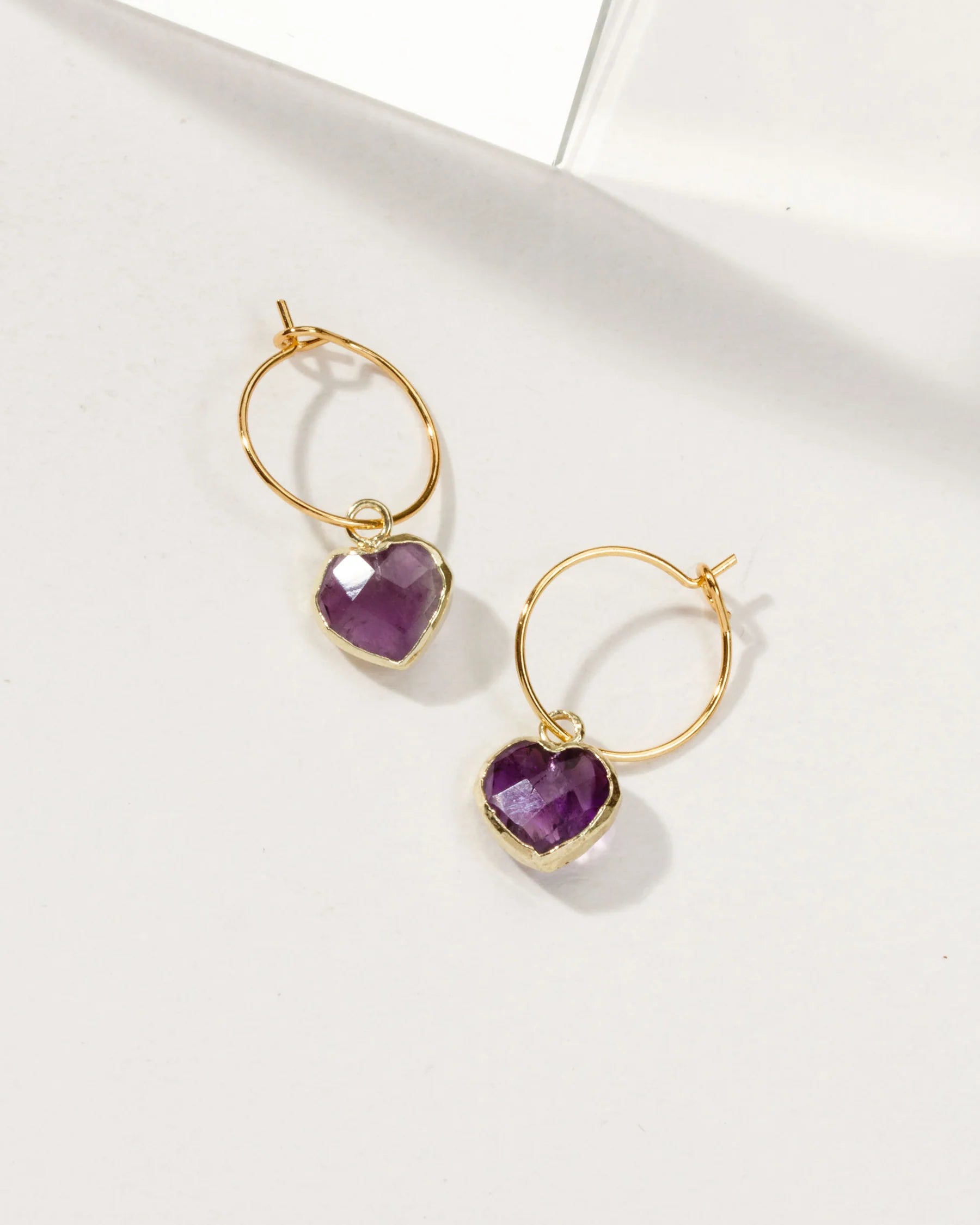 Best hoop earrings with oval shapes for a unique and elongated design-Conversation Heart Mini Hoop Earrings in Amethyst