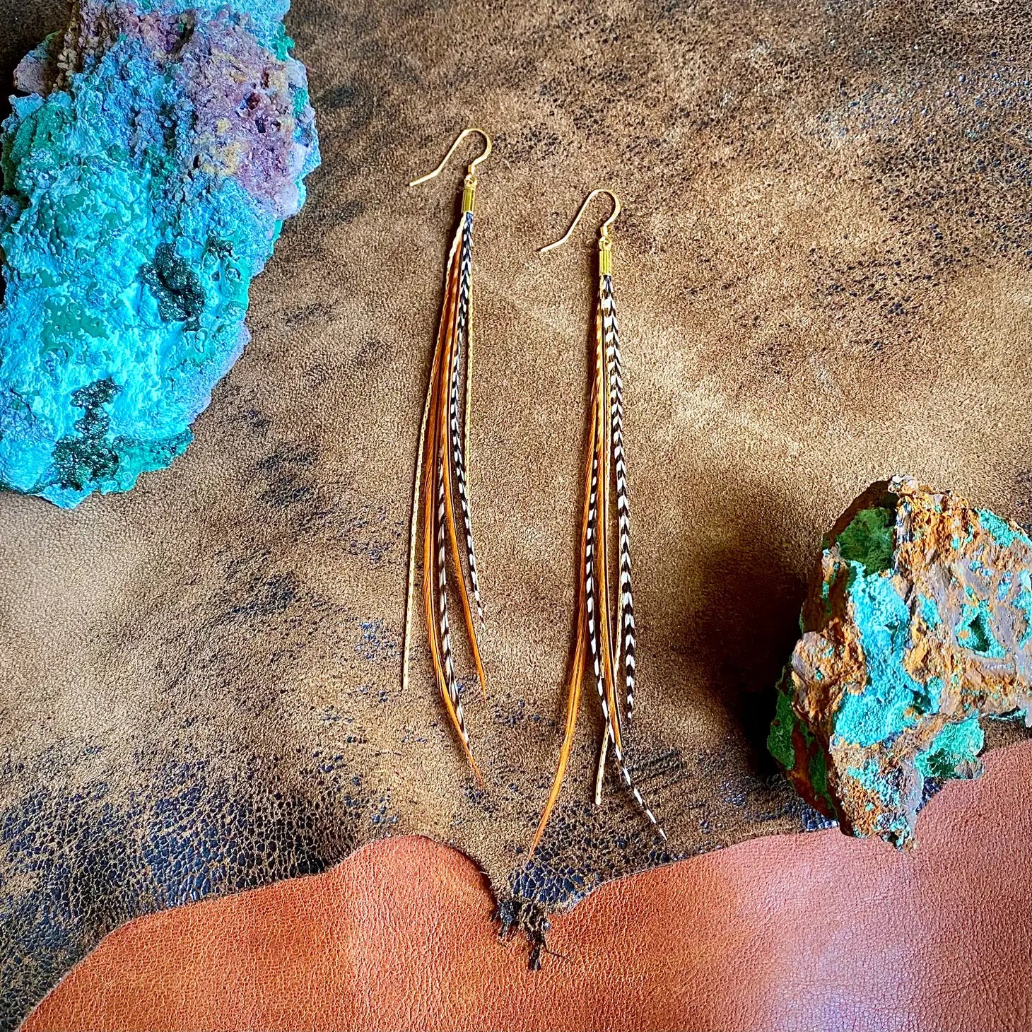 Best hoop earrings with custom designs for a personalized, unique accessory-Mini Feather Earrings in Fawn/Grizzly