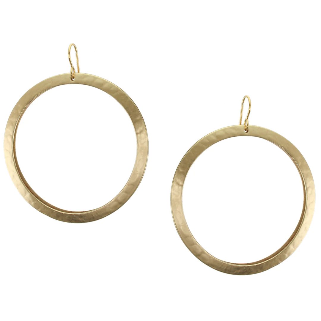 Best hoop earrings with textured silver for a rustic and organic finish-Extra Large Back to Back Hoop Wire Earrings