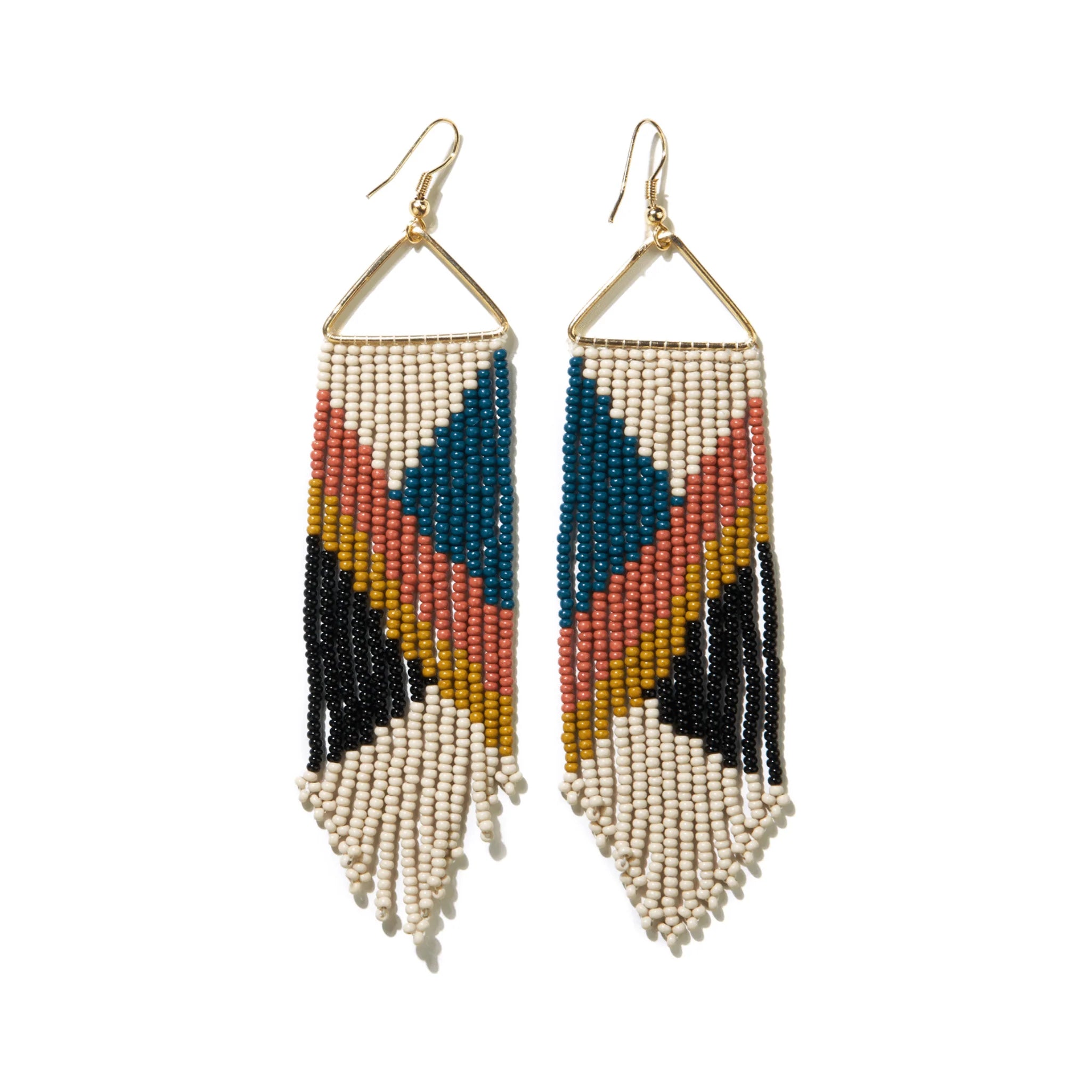 Hoop earrings with circle designs for a classic and timeless shape-Emilie Angles Beaded Fringe Earrings in Rust