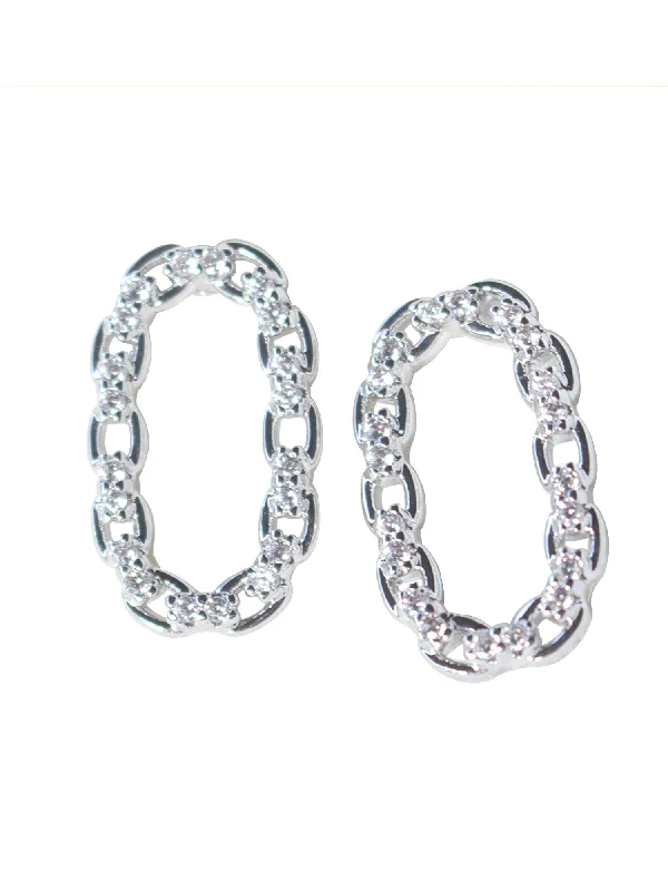 Best hoop earrings with snake chain details for a sleek and modern touch-Everly Post Silver