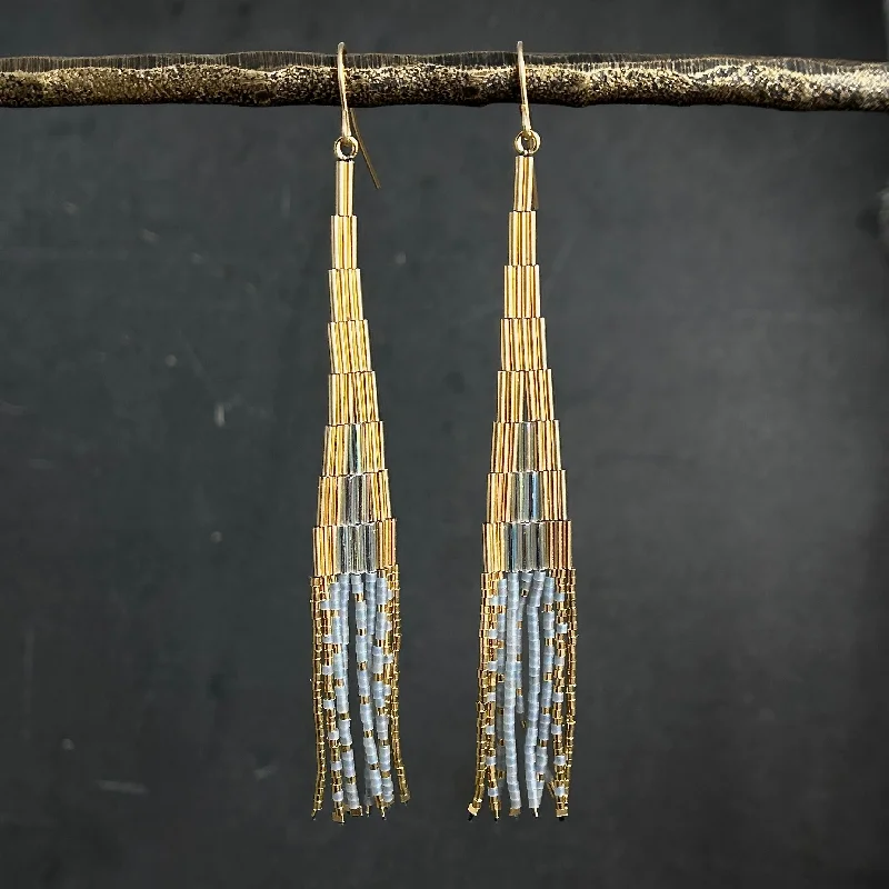 Hoop earrings with pearl accents for a chic and classic style-Fog Fringe Earrrings