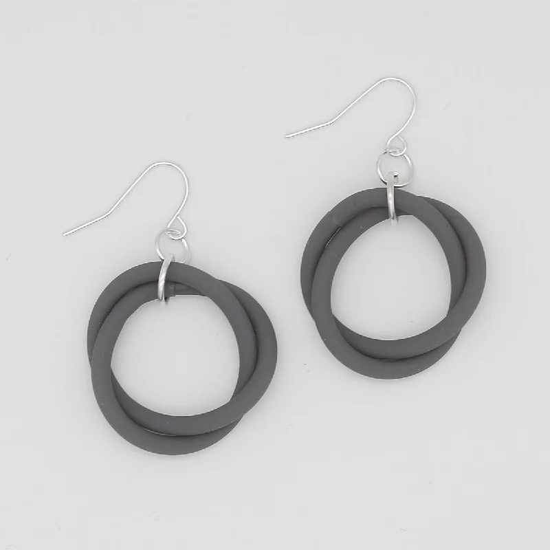 Best hoop earrings with rose gold for a romantic and warm aesthetic-Gray Cefalu Swirl Earring