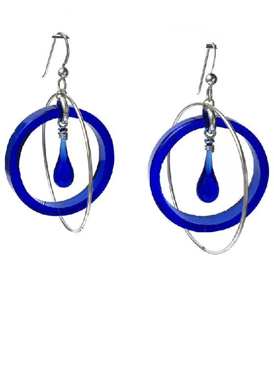 Hoop earrings with faceted crystals for added sparkle and shine-Gyroscope Earrings, glass circles