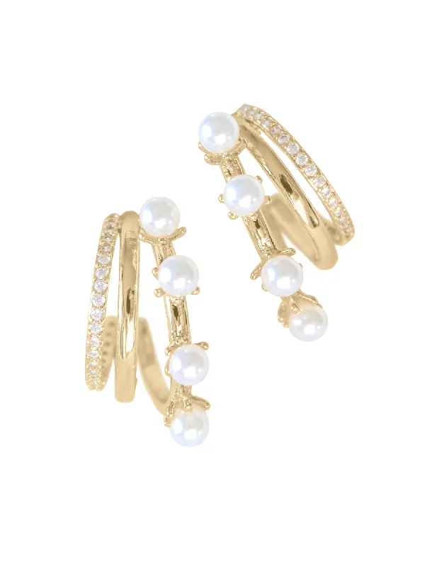 Hoop earrings with heart-shaped frames for a romantic and feminine look-Hattie Pearl Hoops