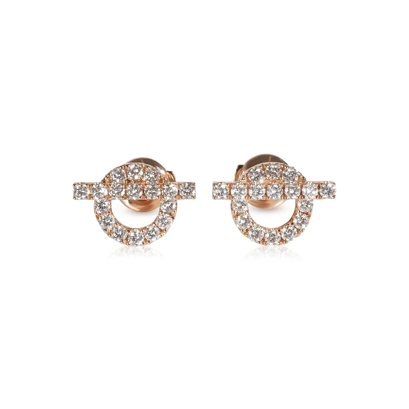 Best hoop earrings with matte finish for a sophisticated, understated design-Hermès Finesse Earrings in 18k Rose Gold 0.92 CTW