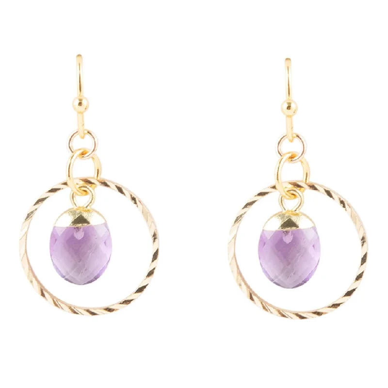 Best hoop earrings with vintage rhinestone embellishments for a retro-glam effect-In The Loop Amethyst Earrings