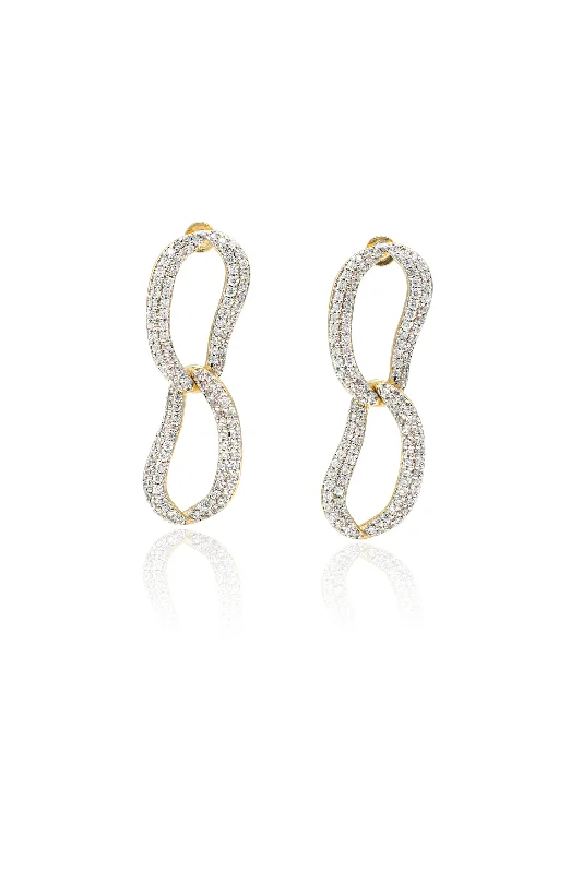 Best hoop earrings with infinity designs for a timeless and meaningful symbol-Infinity Pavé Ovate Loop Hoop Earrings