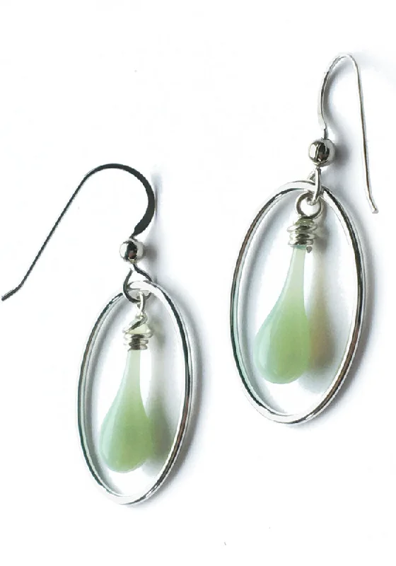 Best hoop earrings with twisted rope designs for a nautical-inspired style-Jadeite Cameo Earrings