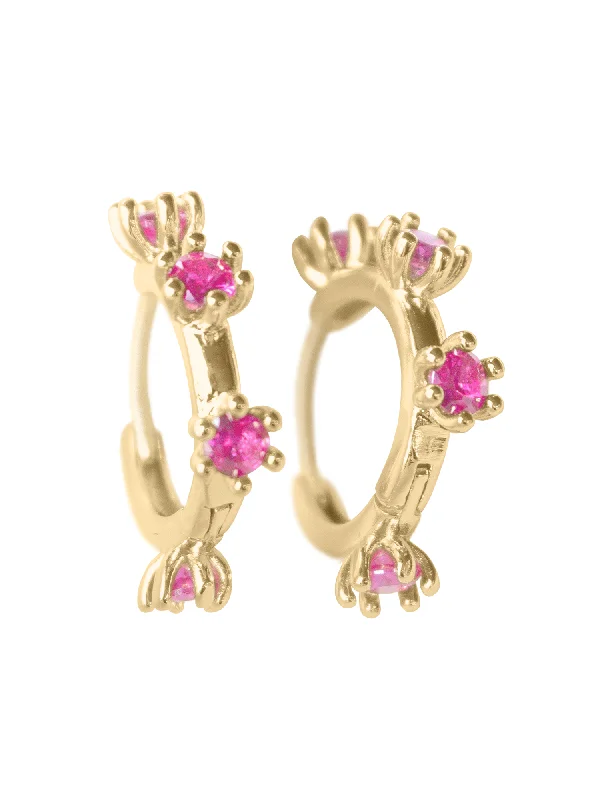 Hoop earrings with rhinestone-studded rims for a glamorous touch-Mae Huggie