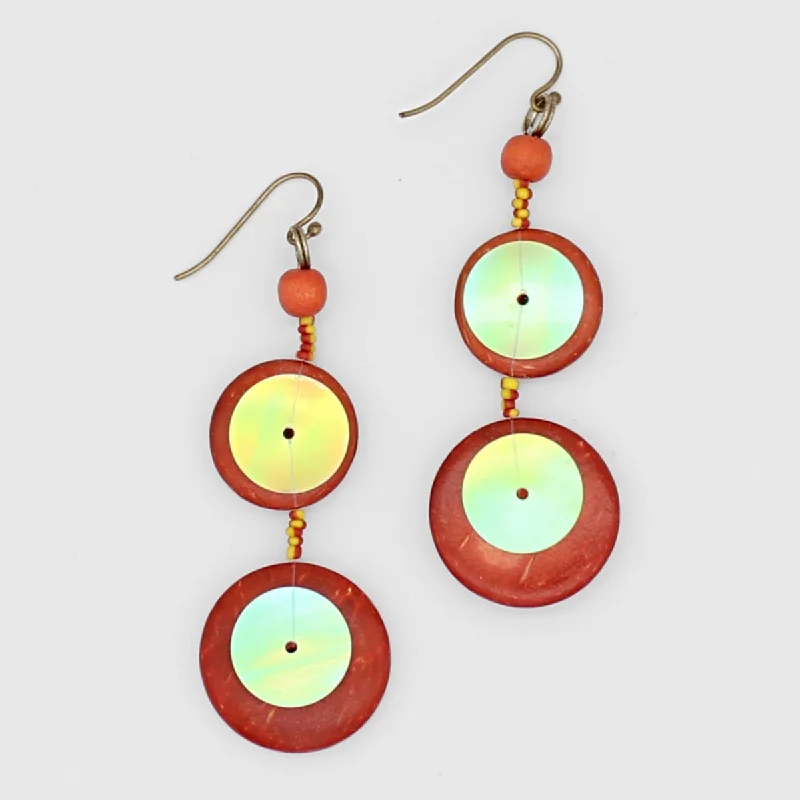 Best hoop earrings with hammered gold for a rustic yet elegant look-Orange Arabella Earrings