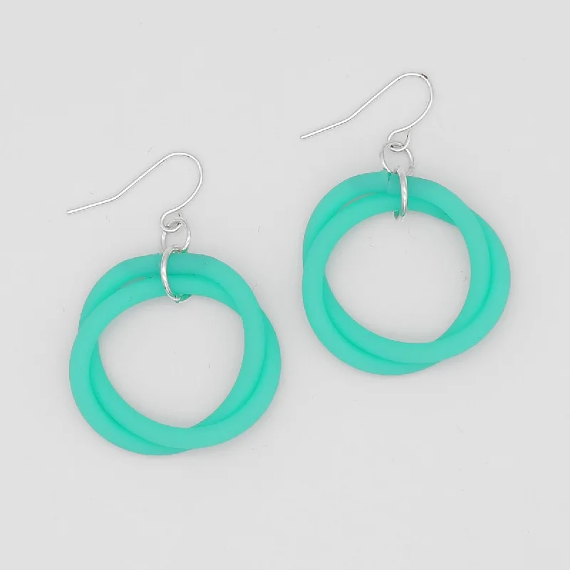 Hoop earrings with spiral designs for a dynamic and fluid look-Aqua Cefalu Swirl Earring