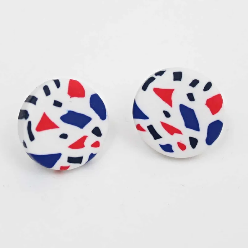 Best hoop earrings with rose gold for a romantic and warm aesthetic-Red White and Blue Statement Earrings