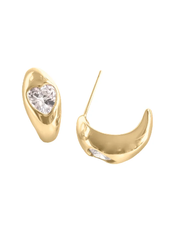 Hoop earrings with heart-shaped frames for a romantic and feminine look-Robbie Earring