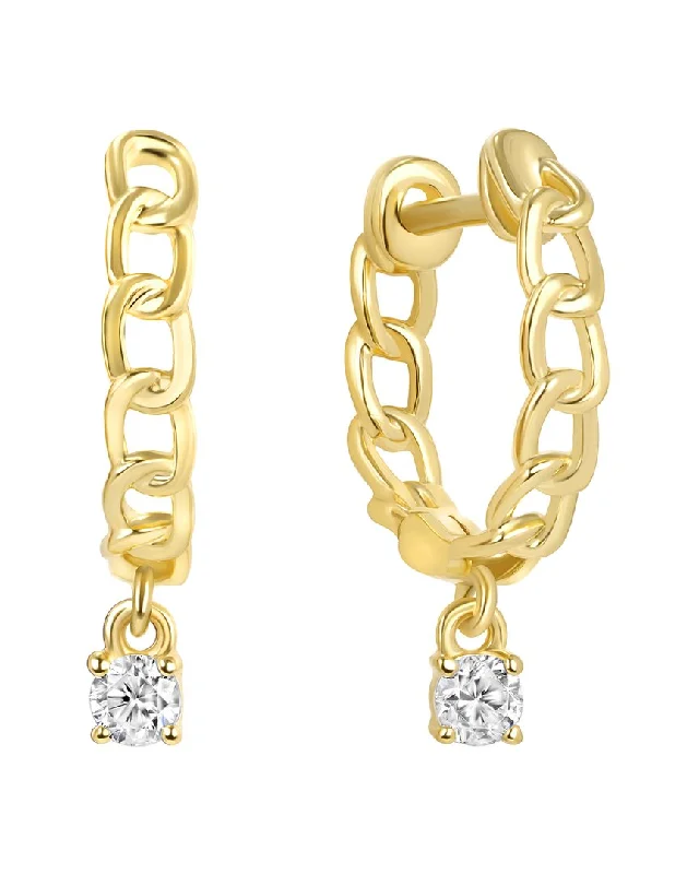 Best hoop earrings with snake-inspired designs for an edgy and fierce vibe-Ron Hami 14K 0.12 ct. tw. Diamond Huggie Earrings