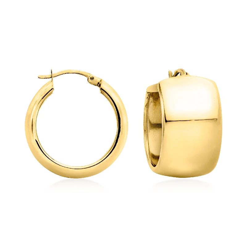 Hoop earrings with stacked layers for a bold and textured design-Ross-Simons 18kt Gold Over Sterling Hoop Earrings