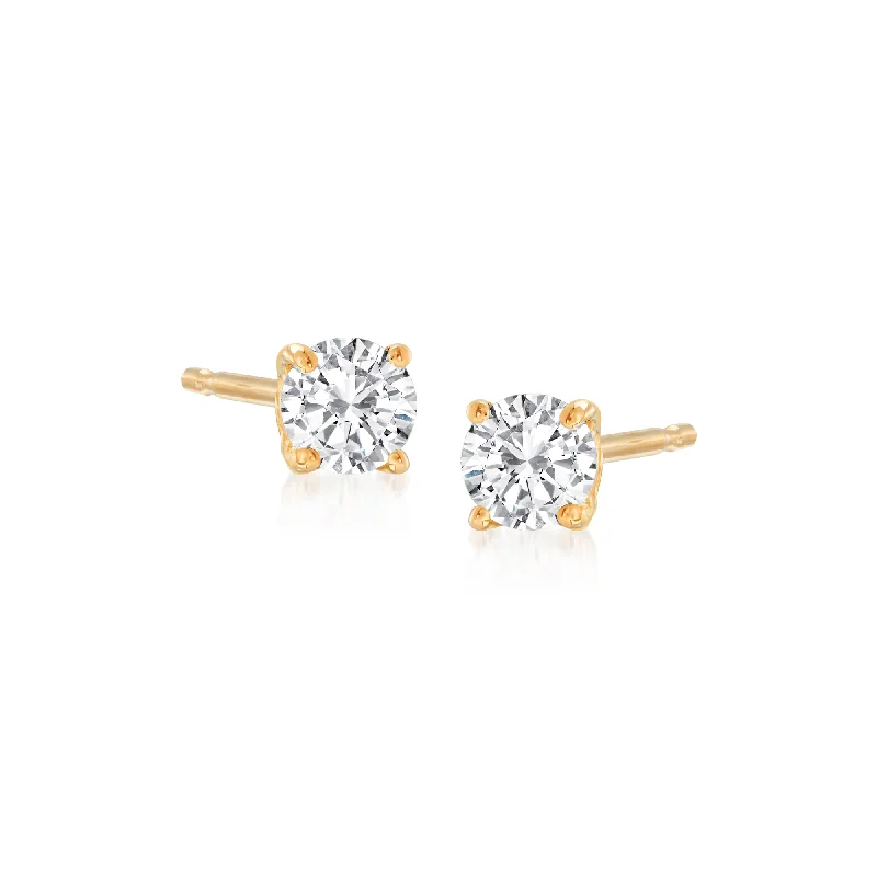 Best hoop earrings with vintage coins for a retro, antique-inspired style-Ross-Simons Diamond in 14kt Yellow Gold