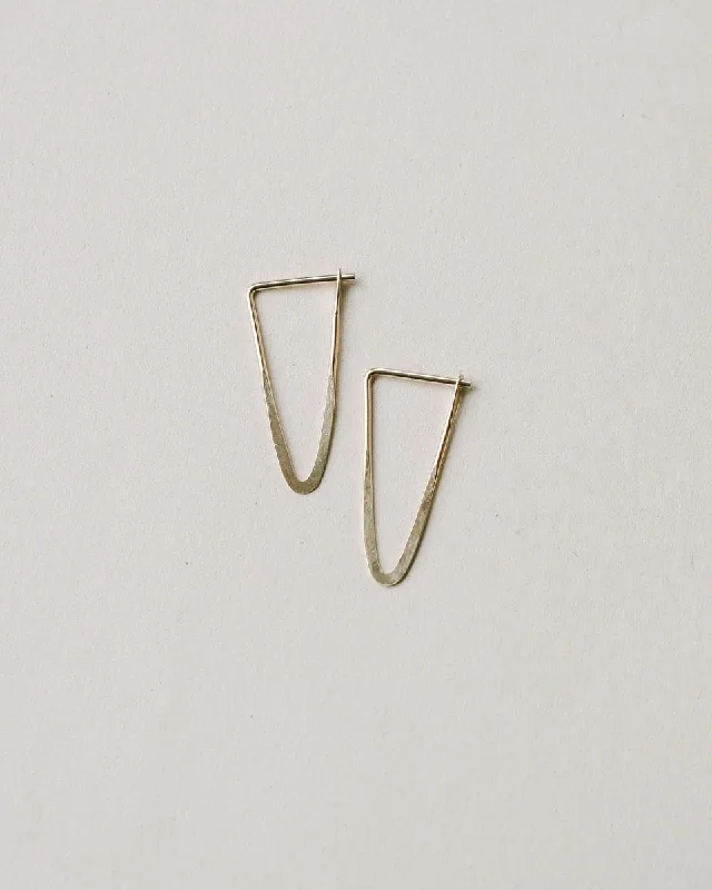 Hoop earrings with abstract wirework for an artistic, unique look-Small Peak GF Hoops