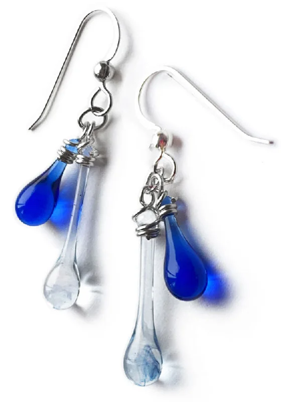 Large hoop earrings for a bold and statement-making fashion accessory-Smokey Blue Duet Earrings