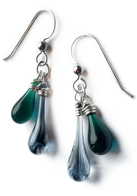 Best hoop earrings with cubic zirconia for a budget-friendly, dazzling look-Smokey Teal Duet Earrings